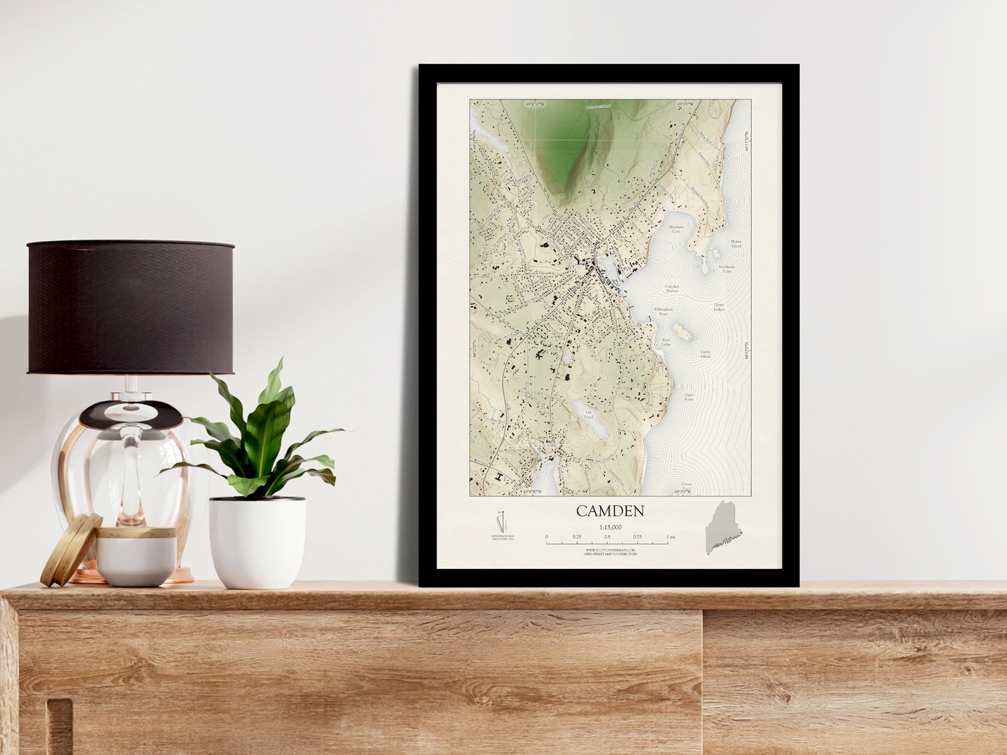Camden Maine VINTAGE Map Art Print 0325
