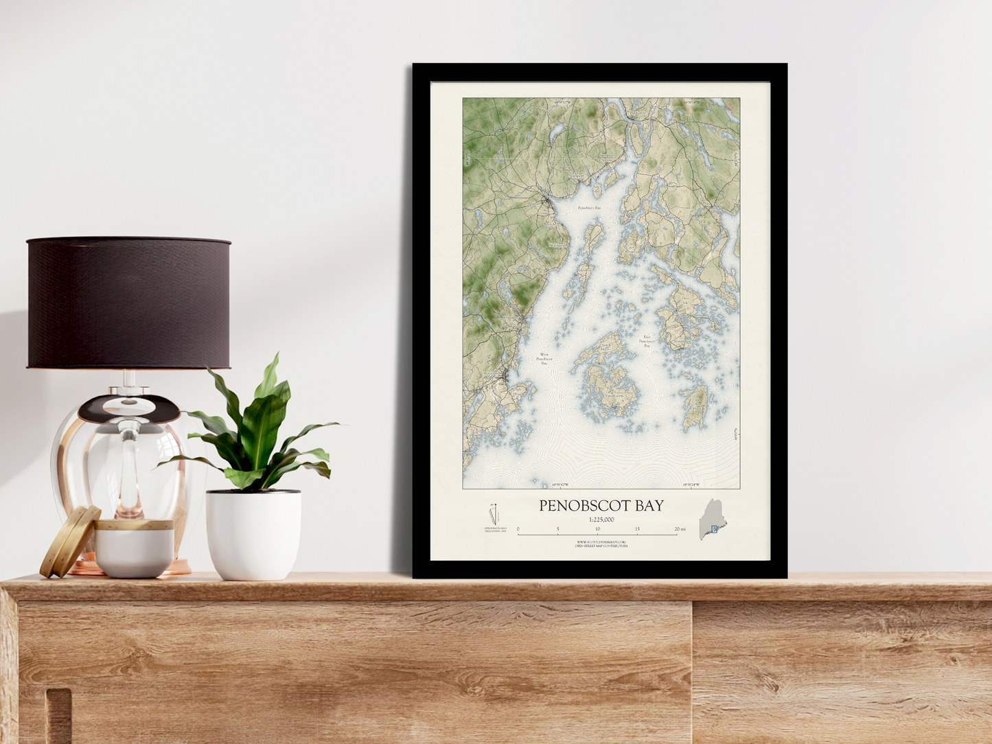 Penobscot Bay Maine VINTAGE Map Art Print