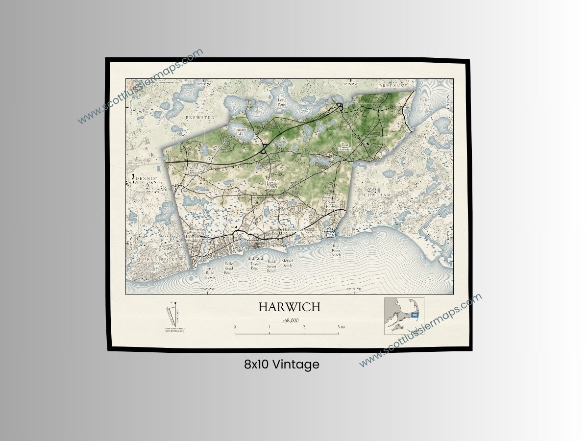 Harwich Massachusetts Cape Cod VINTAGE Map Art Print 0225