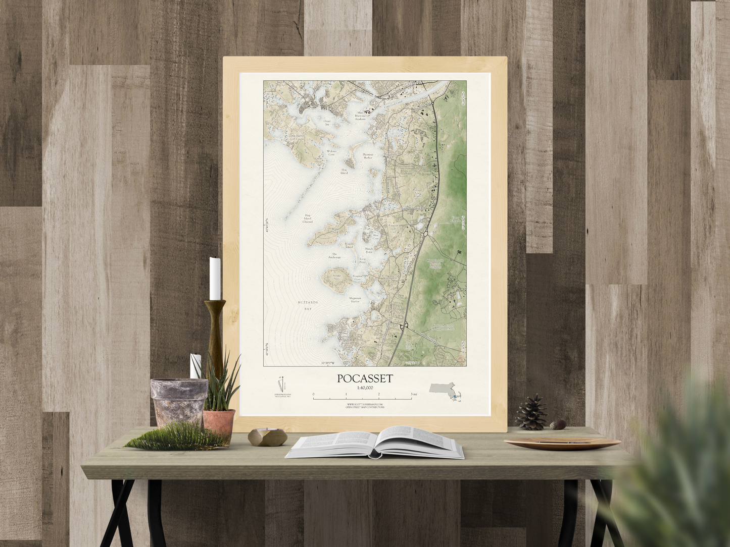 Pocasset Mass Cape Cod VINTAGE Map Art Print