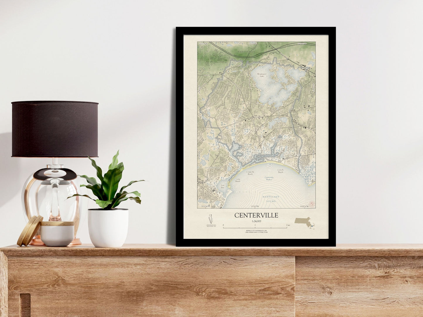 Centerville Massachusetts Cape Cod VINTAGE Map Art Print 0225