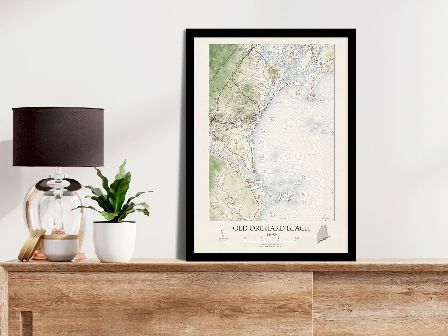 Old Orchard Beach Maine VINTAGE Map Art Print 0225