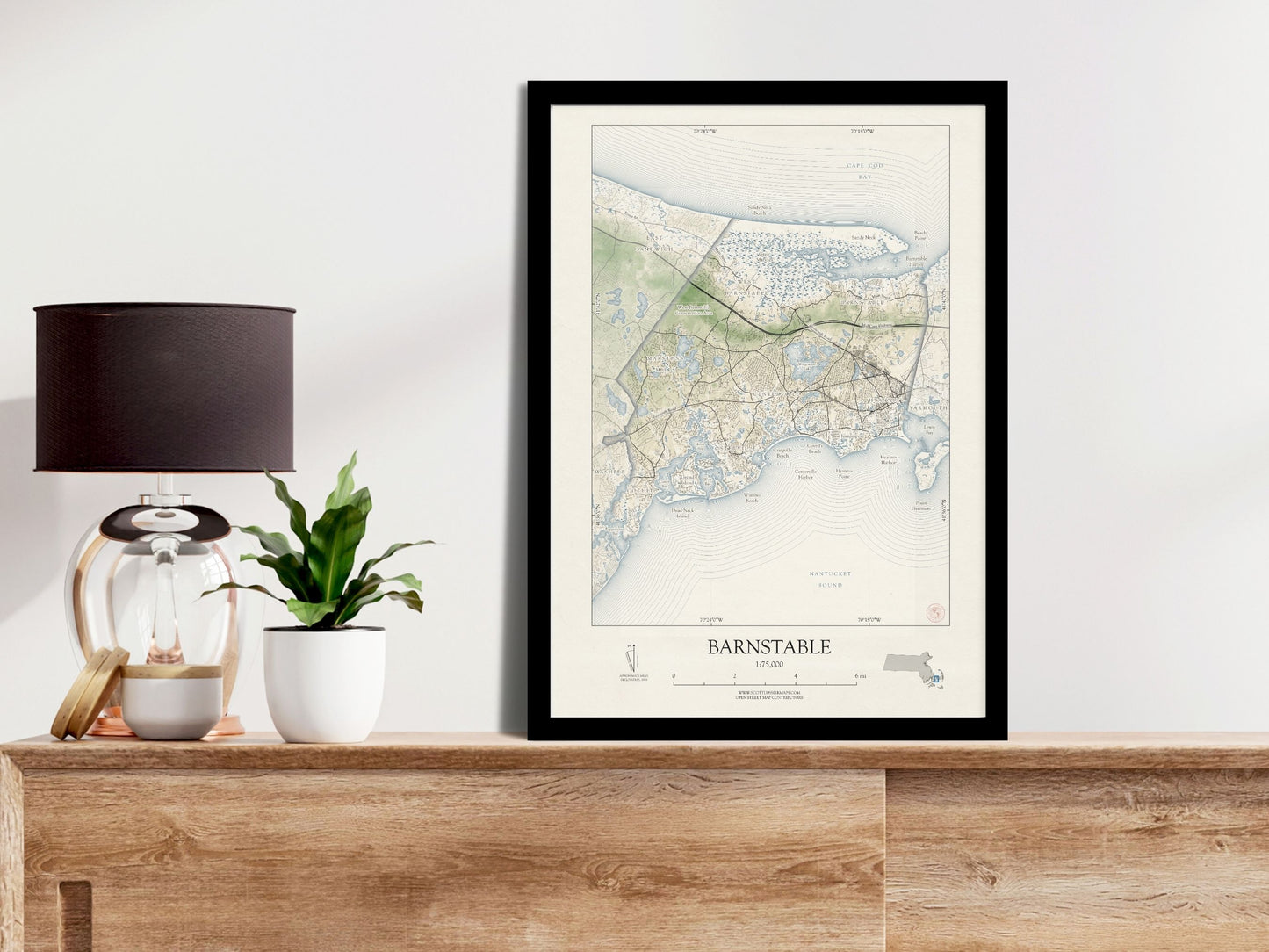 Barnstable Massachusetts Cape Cod VINTAGE Map Art Print 0225