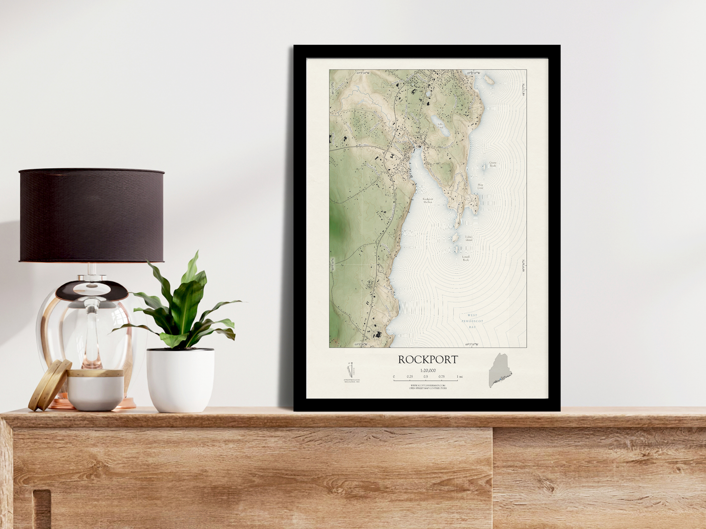 Rockport Maine VINTAGE Map Art Print 0425