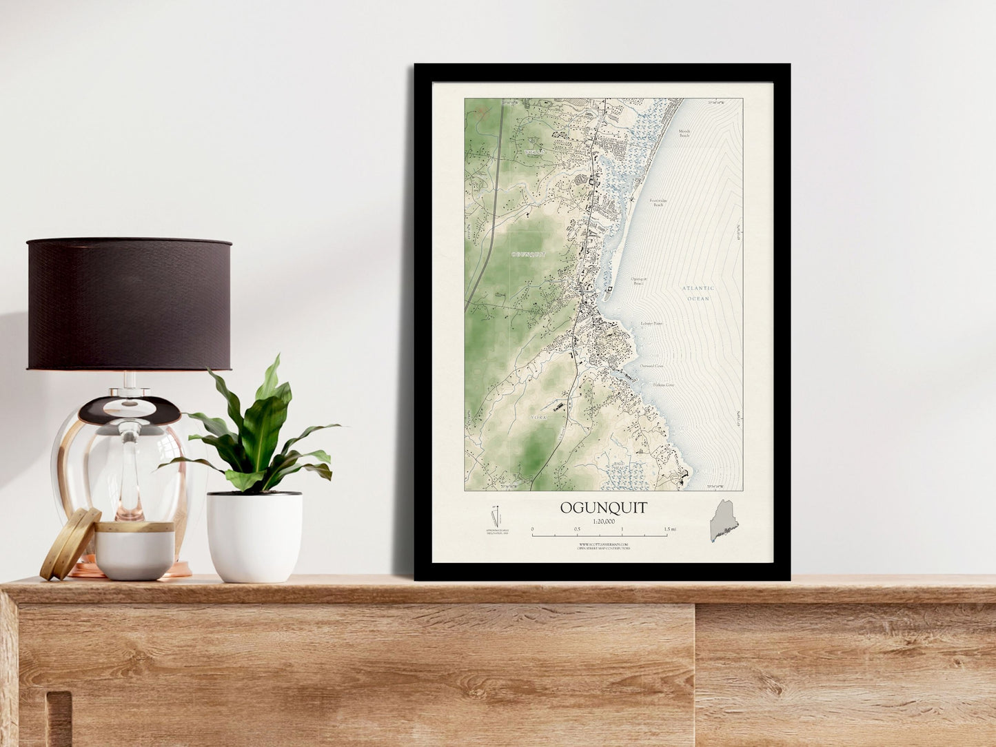 Ogunquit Maine VINTAGE Map Art Print 0225