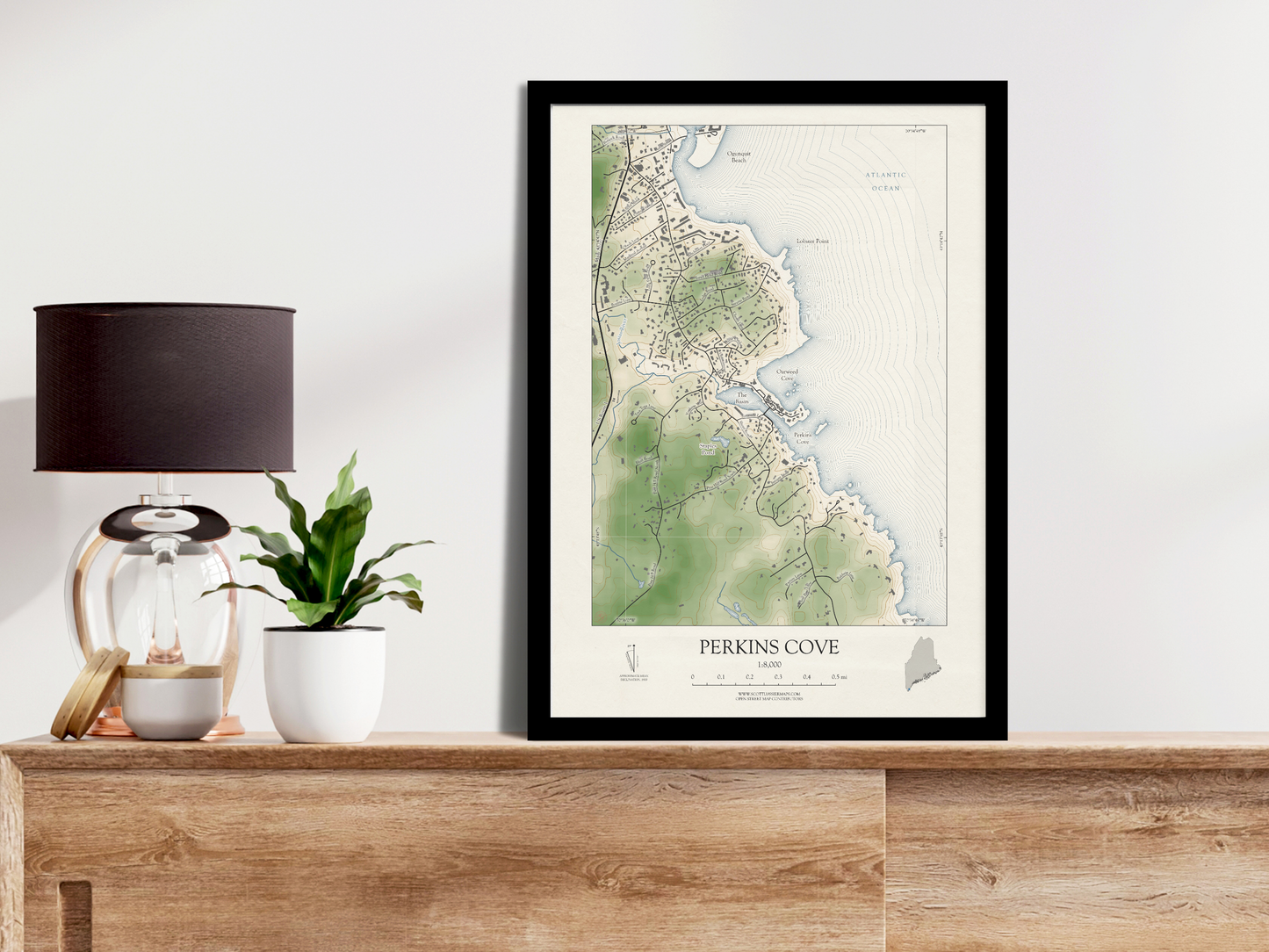 Perkins Cove Maine VINTAGE Map Art Print 0325