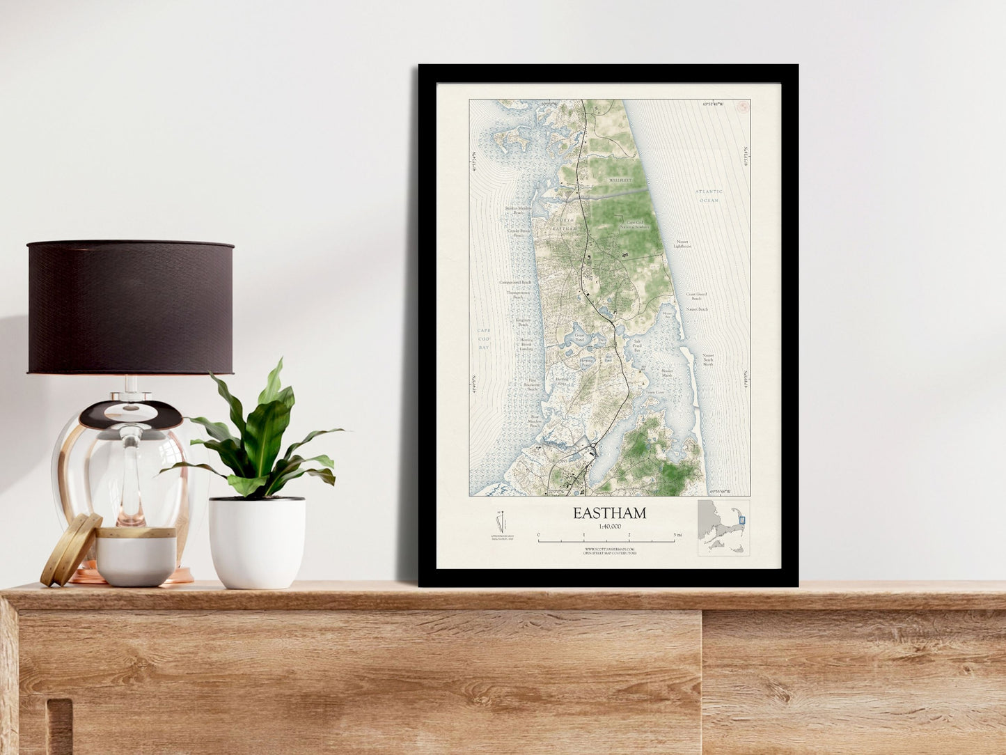 Eastham Massachusetts Cape Cod VINTAGE Map Art Print 0225