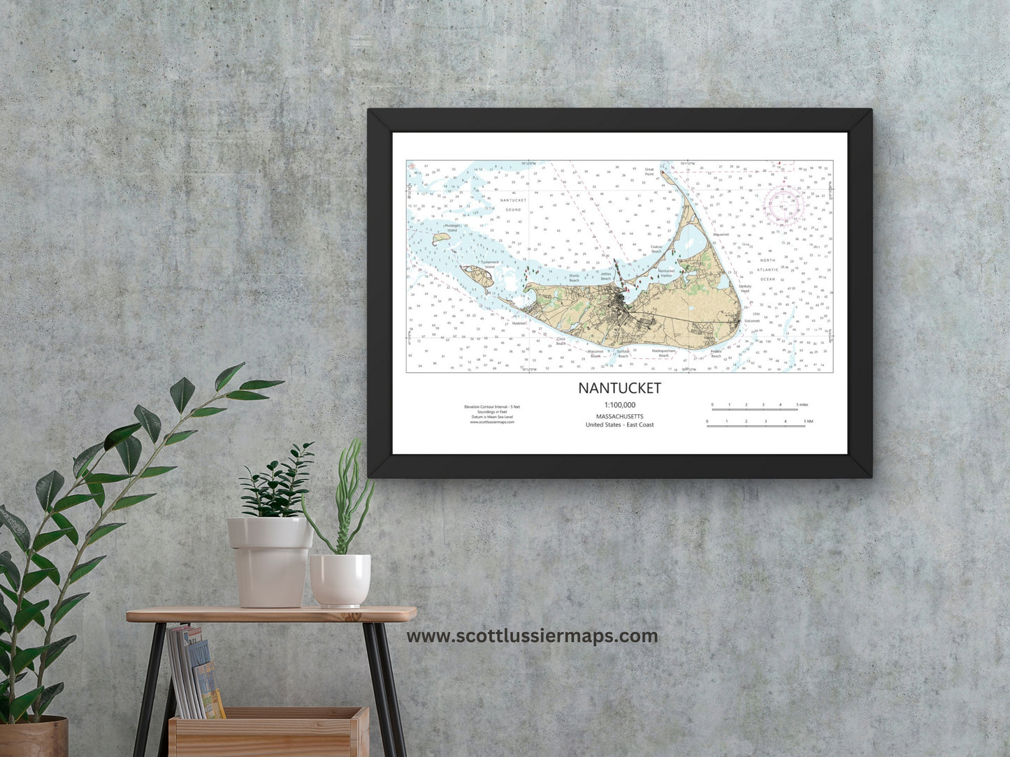 Nantucket Massachusetts Cape Cod CHART Map Art Print