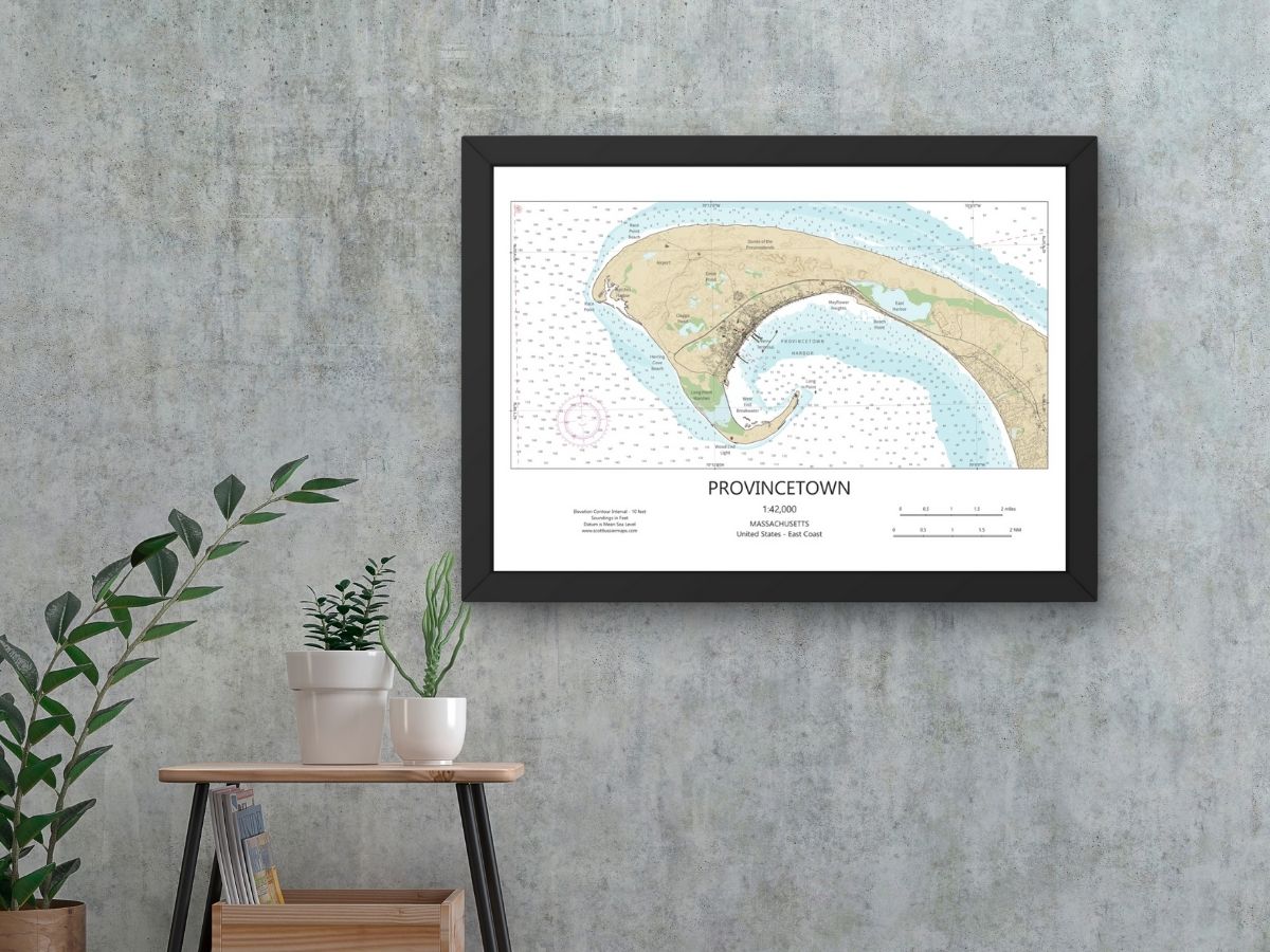 Provincetown Mass Cape Cod CHART Map Art Print 0225