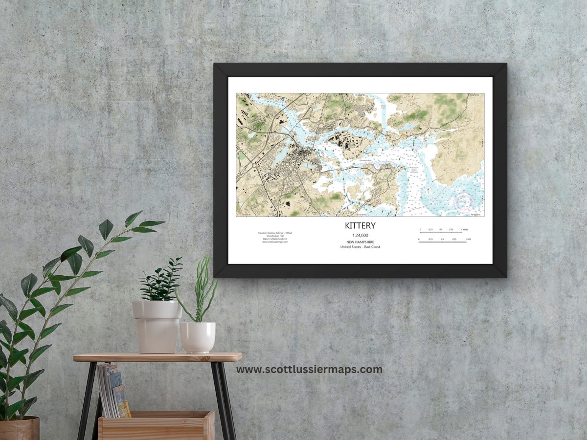 Kittery Maine CHART Map Art Print