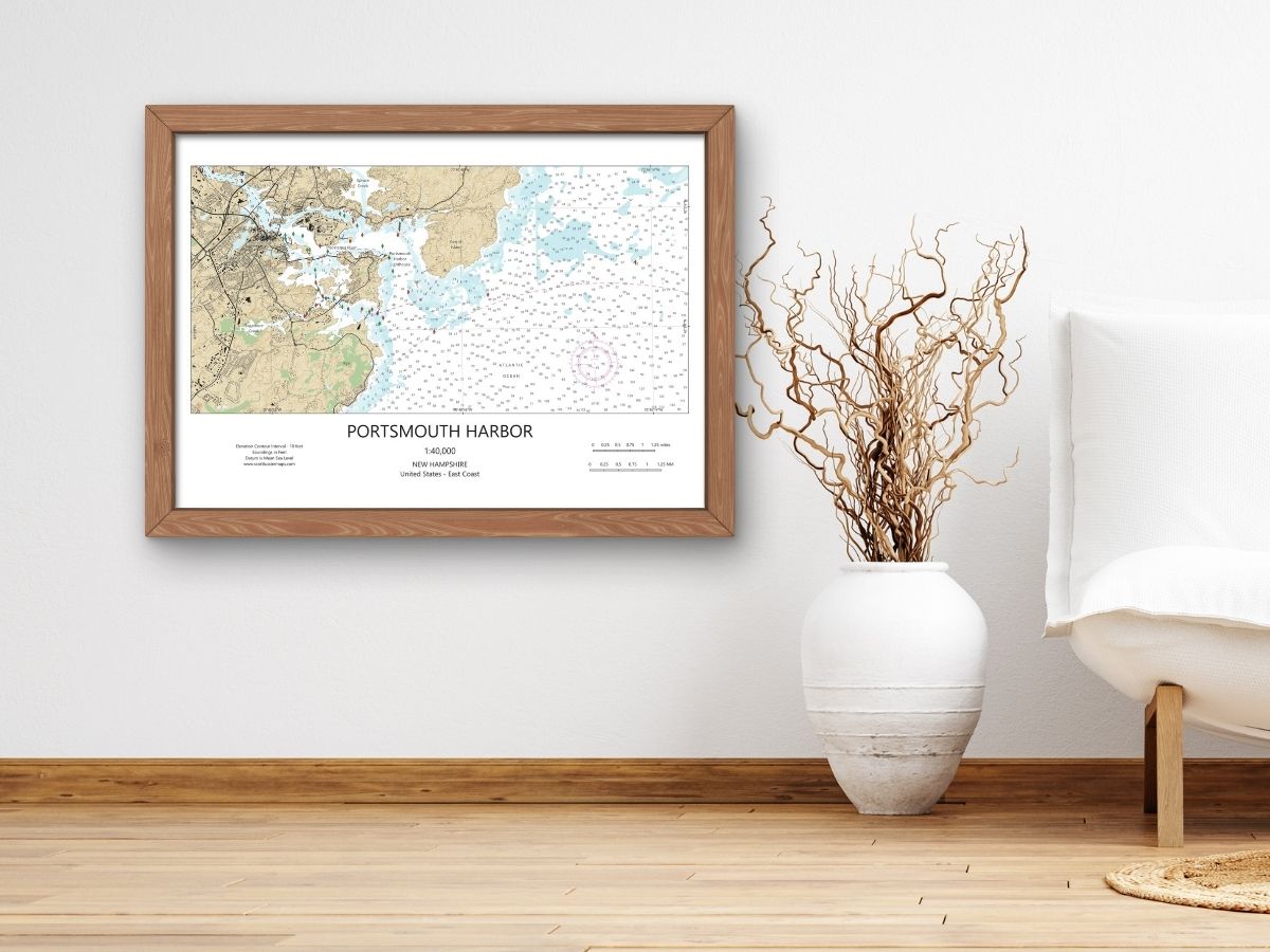 Portsmouth Harbor New Hampshire CHART Map Art Print