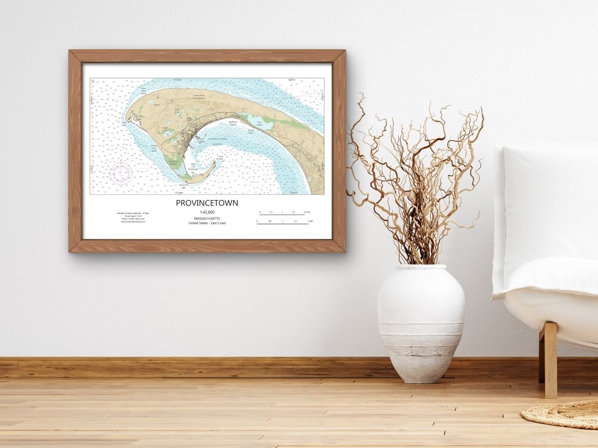 Provincetown Mass Cape Cod CHART Map Art Print 0225