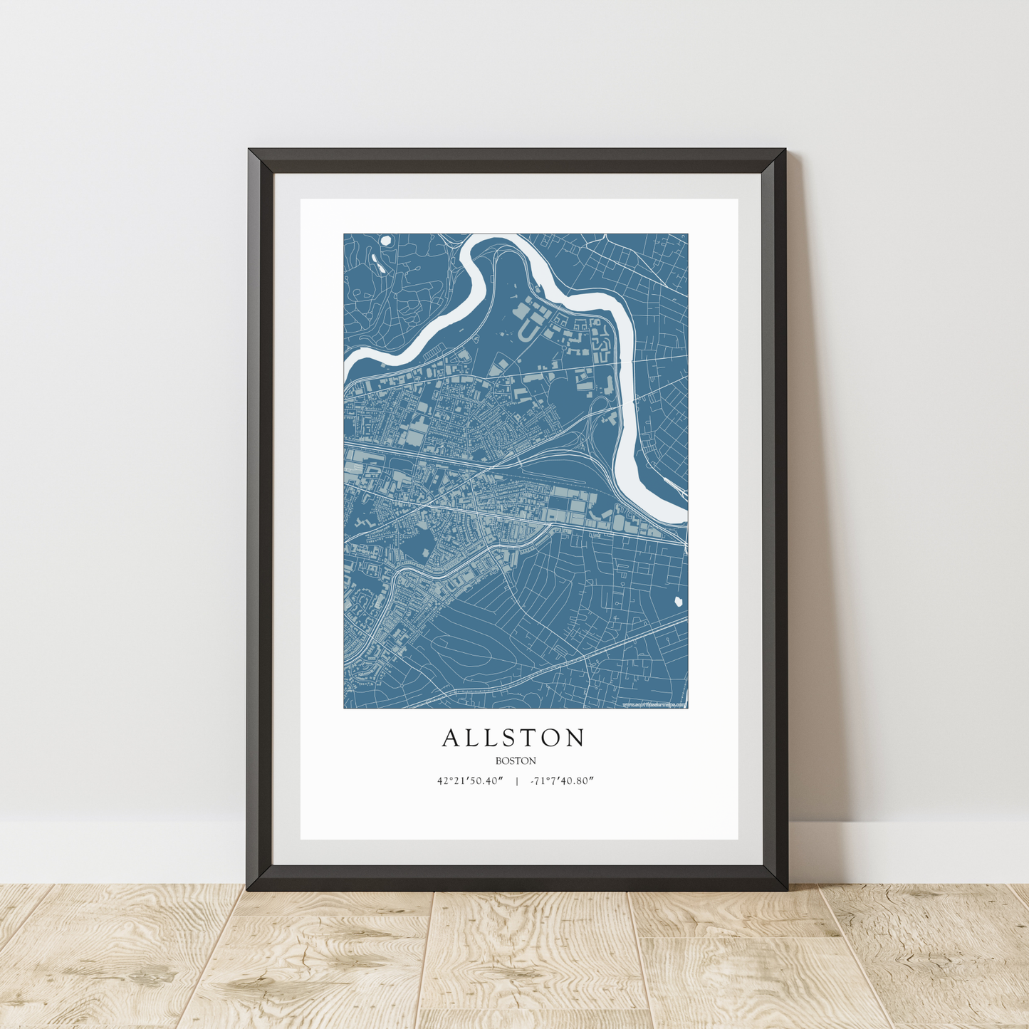 Allston Boston Massachusetts NEIGHBORHOOD Map Art Print 0325