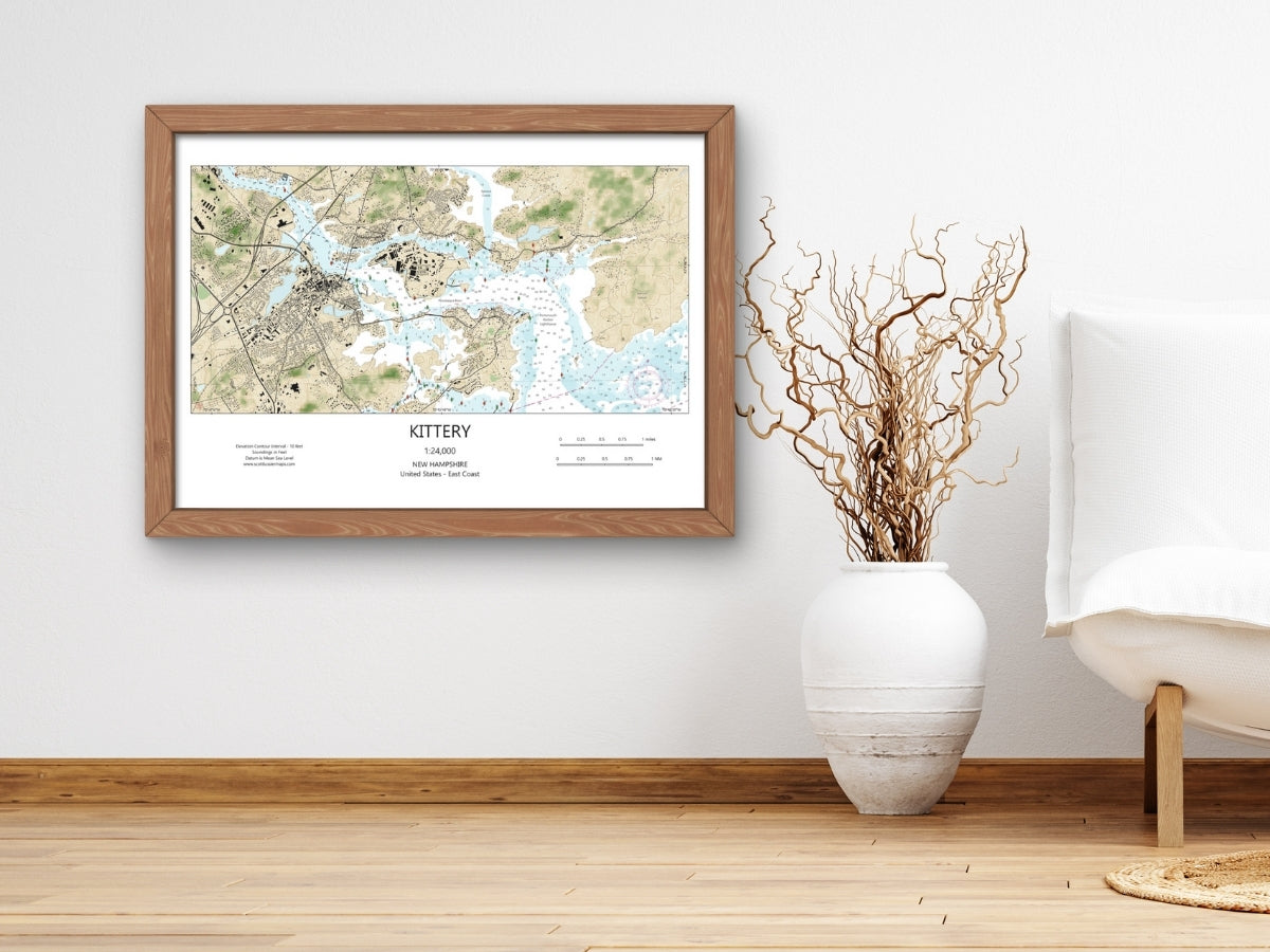 Kittery Maine CHART Map Art Print