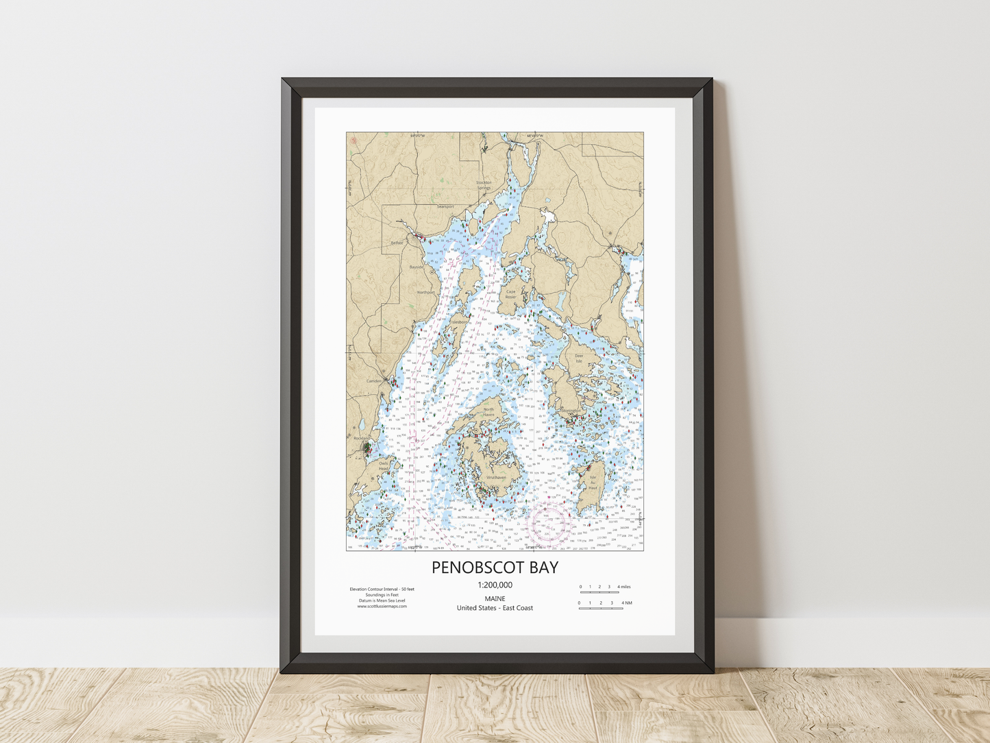 Penobscot Bay Maine CHART Map Art Print