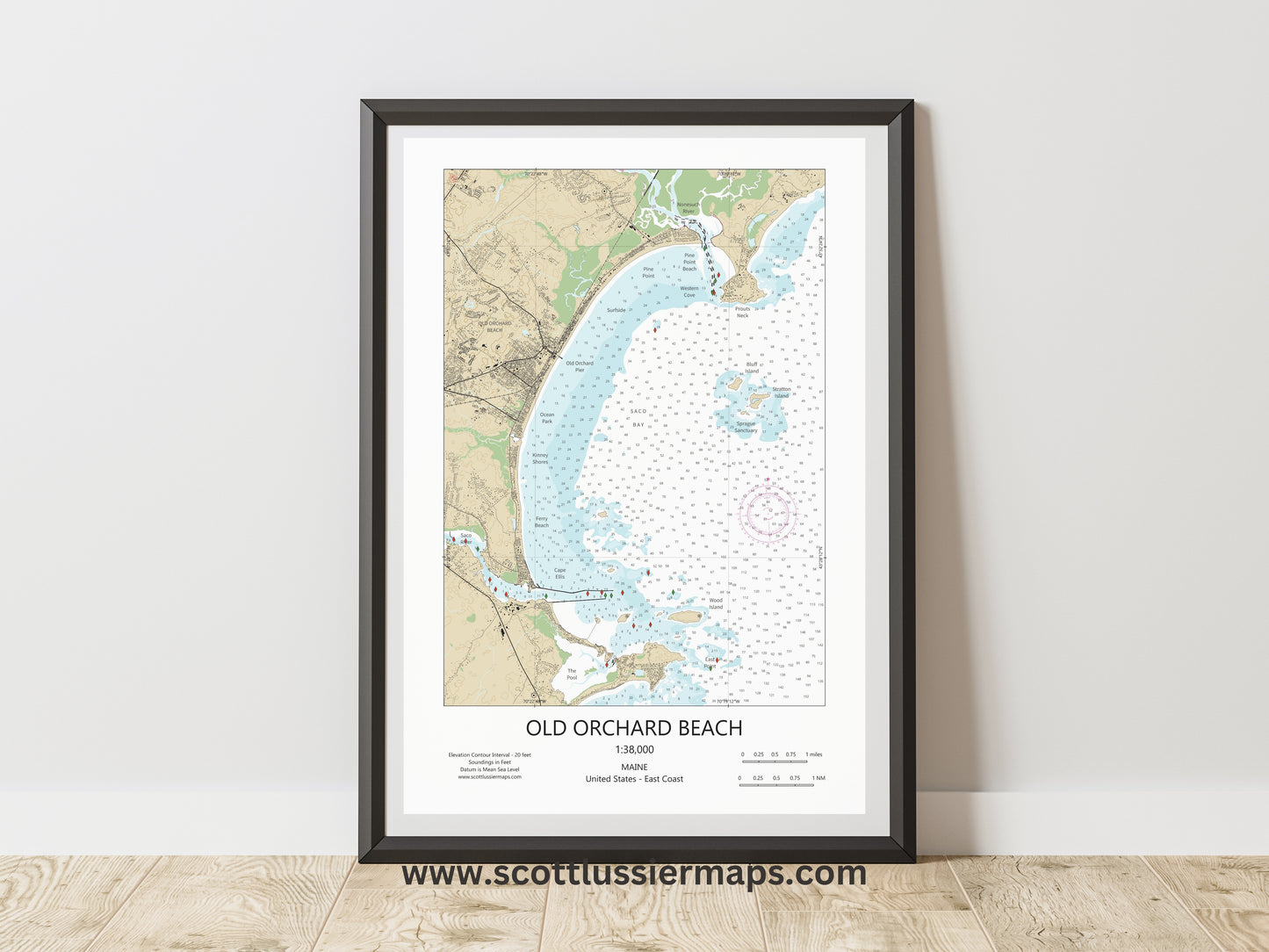 Old Orchard Beach Maine CHART Map Art Print 0225