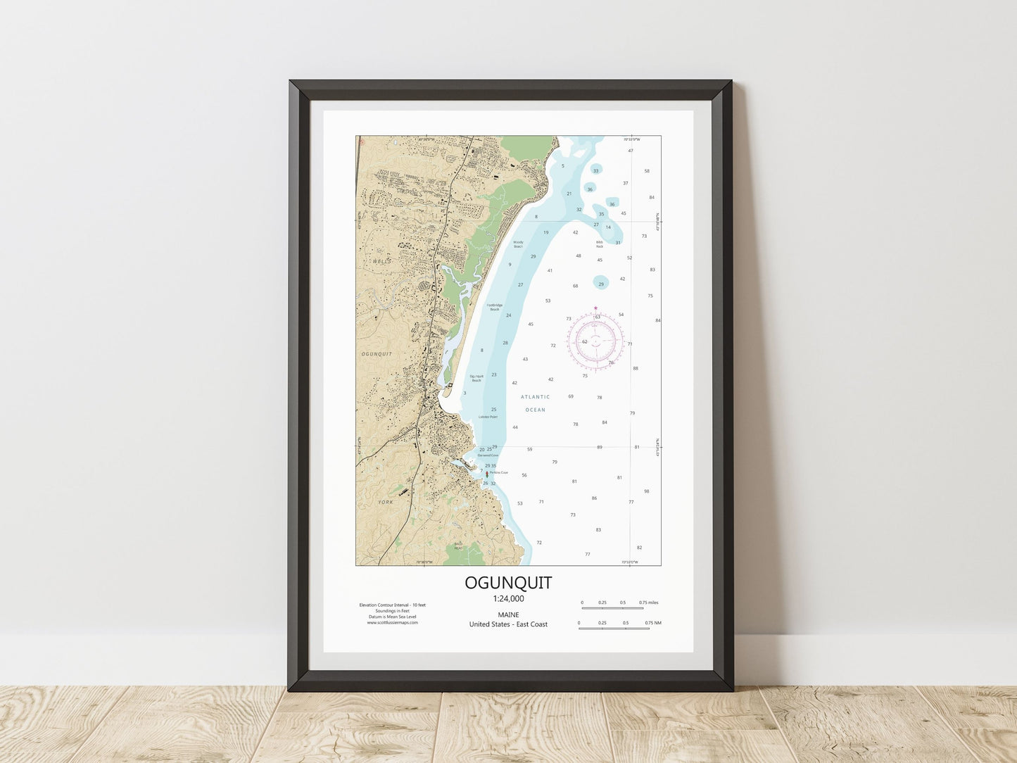 Ogunquit Maine CHART Map Art Print 0225