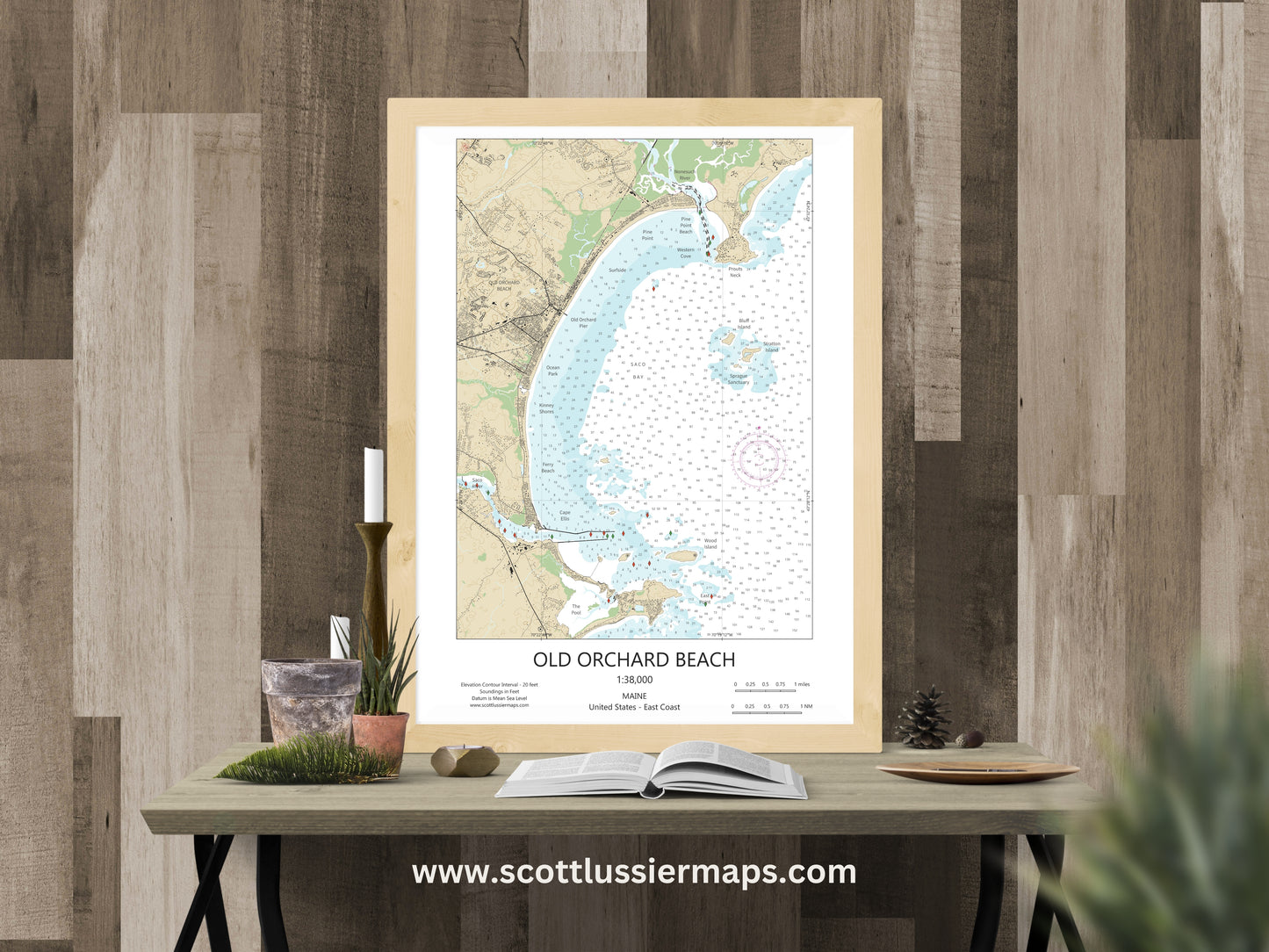 Old Orchard Beach Maine CHART Map Art Print 0225