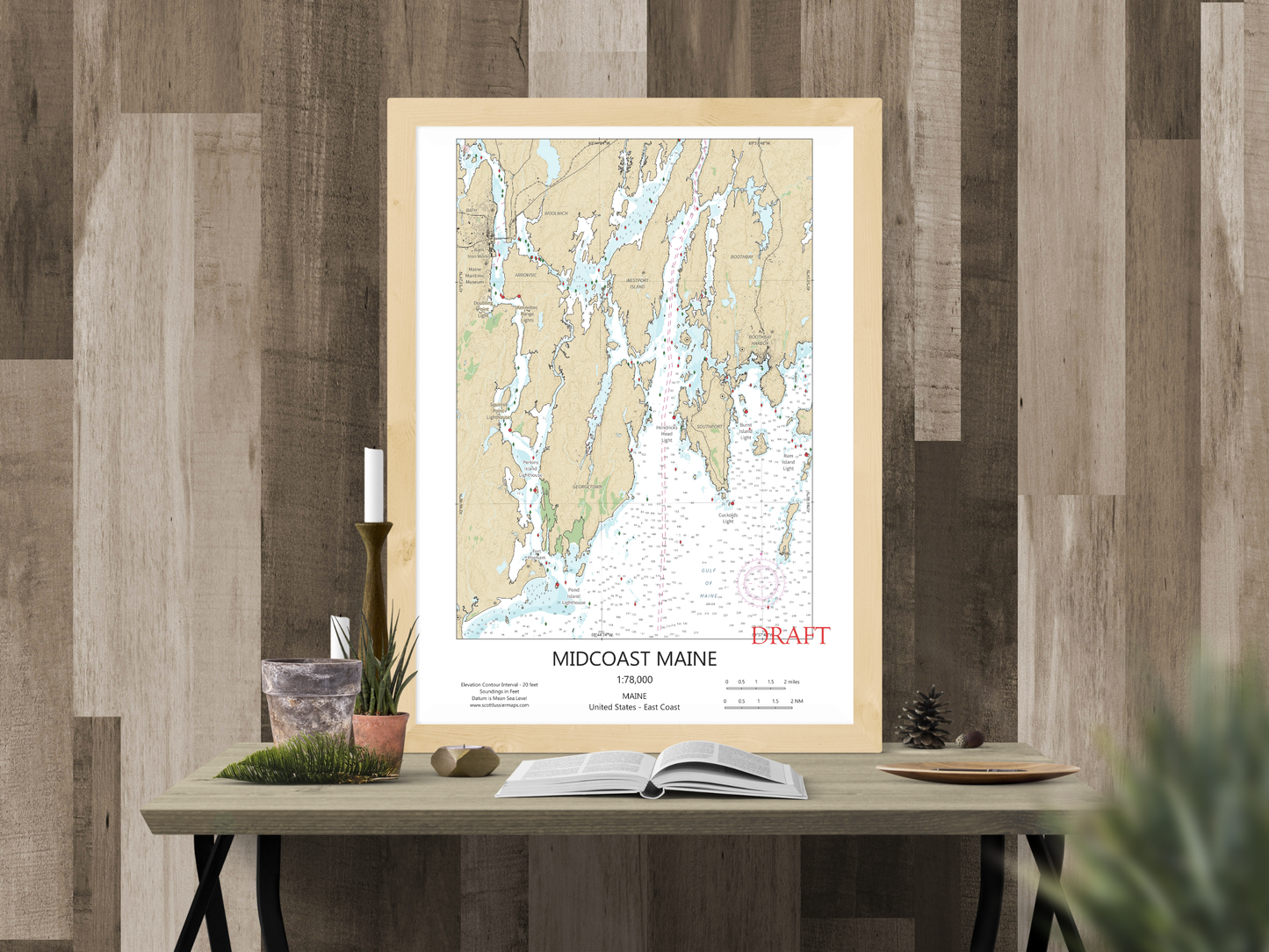 Midcoast Maine CHART Map Art Print 0425