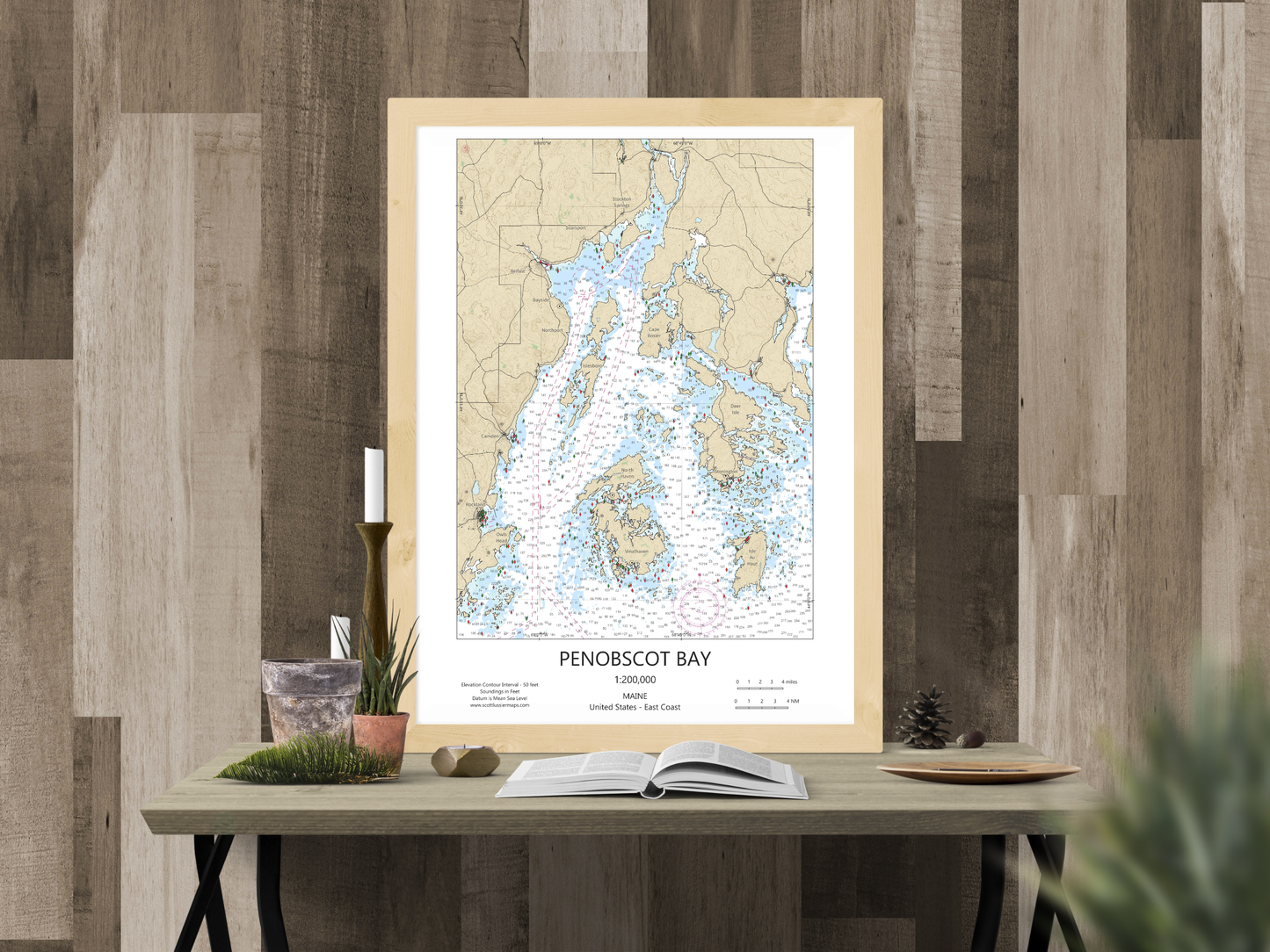 Penobscot Bay Maine CHART Map Art Print