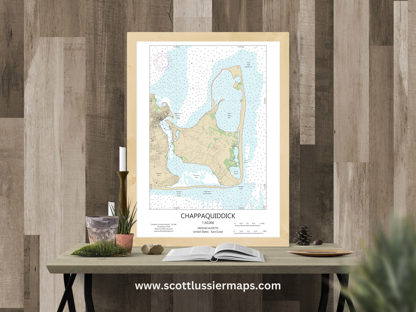 Chappaquiddick Martha’s Vineyard Massachusetts Cape Cod CHART Map Art Print