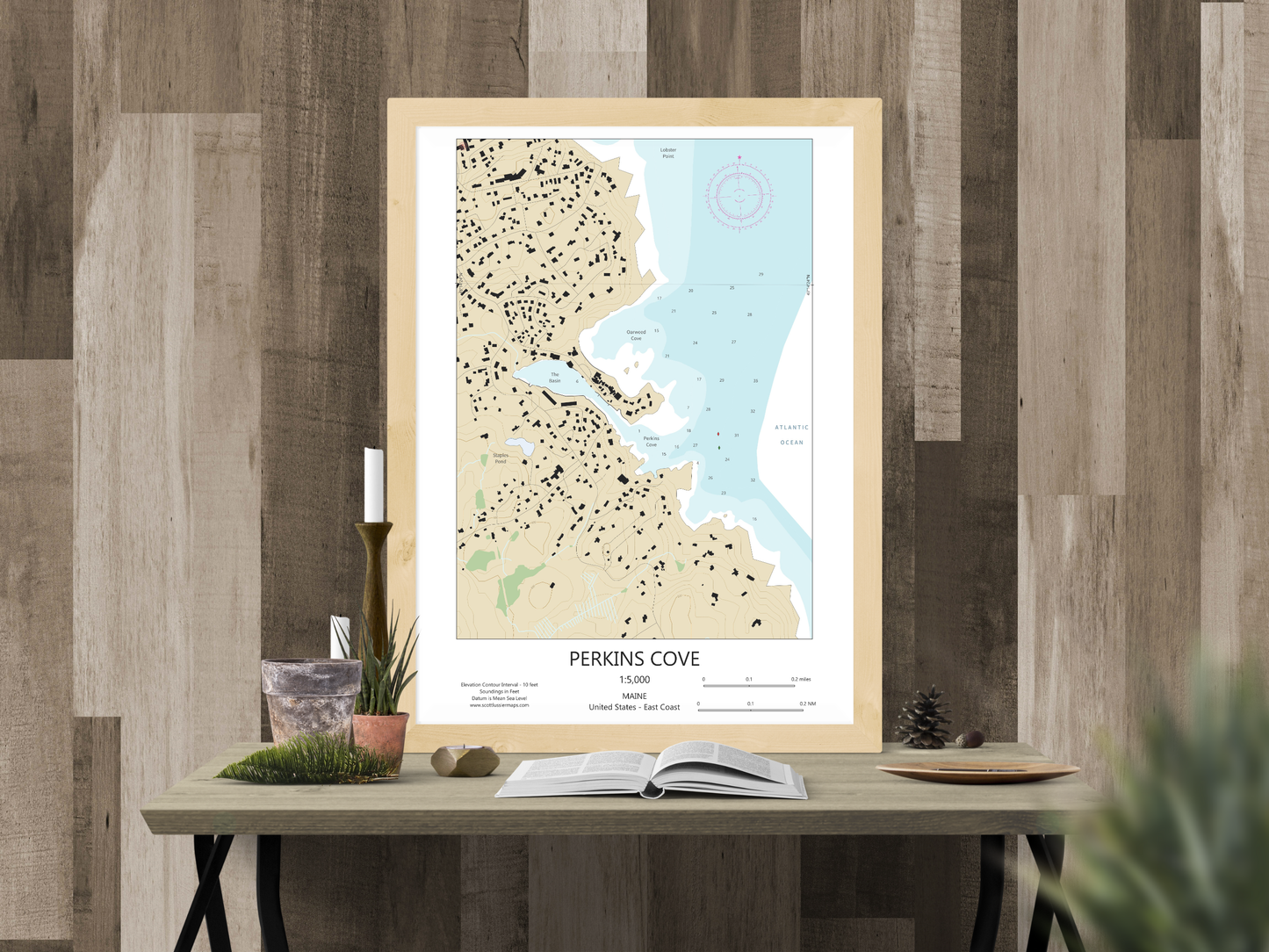 Perkins Cove Maine CHART Map Art Print 0325