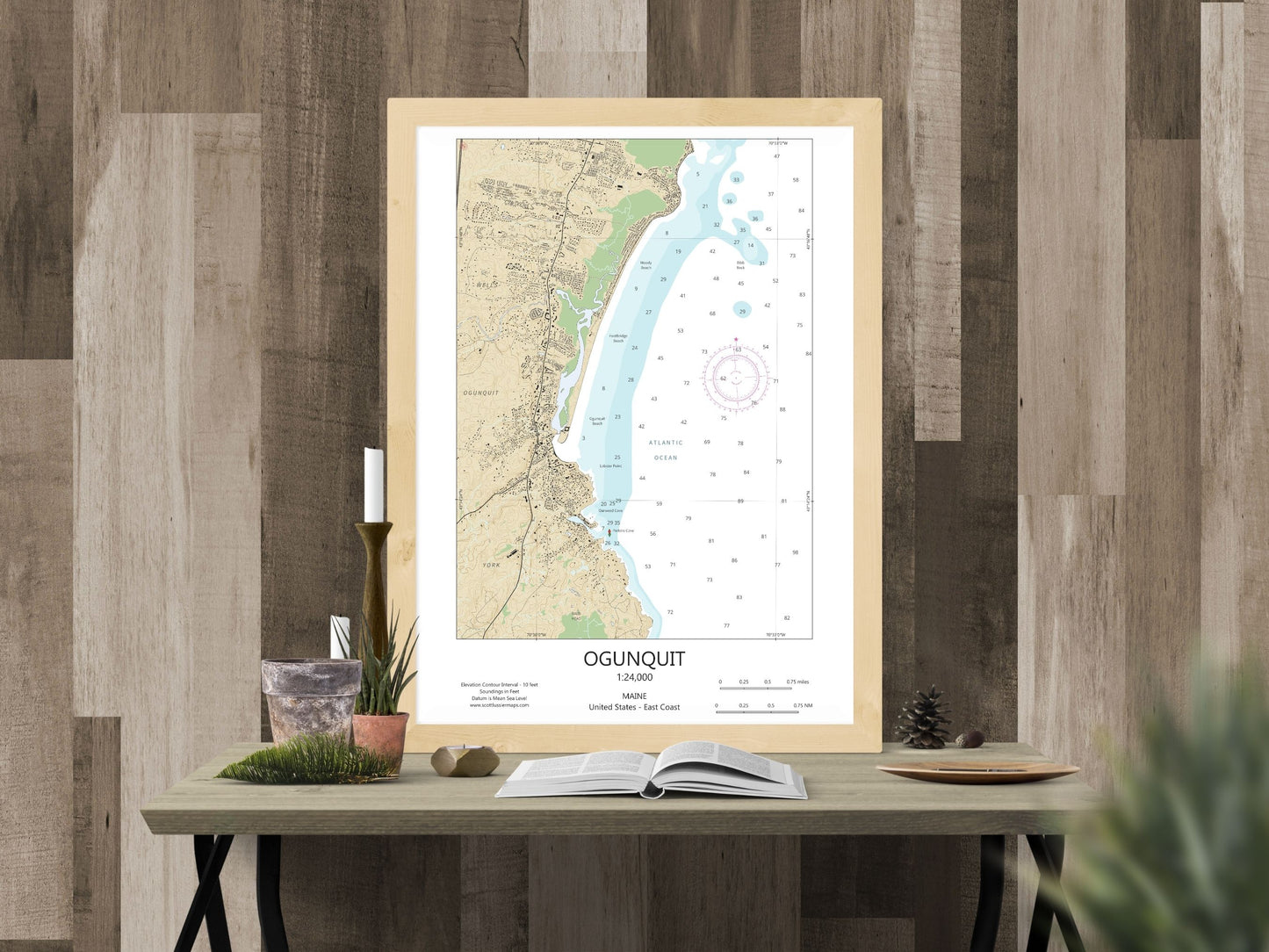 Ogunquit Maine CHART Map Art Print 0225