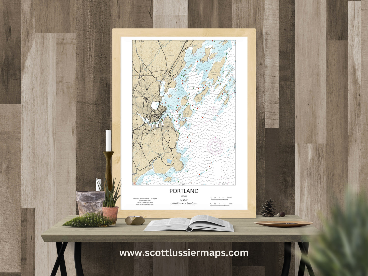 Portland Maine CHART Map Art Print