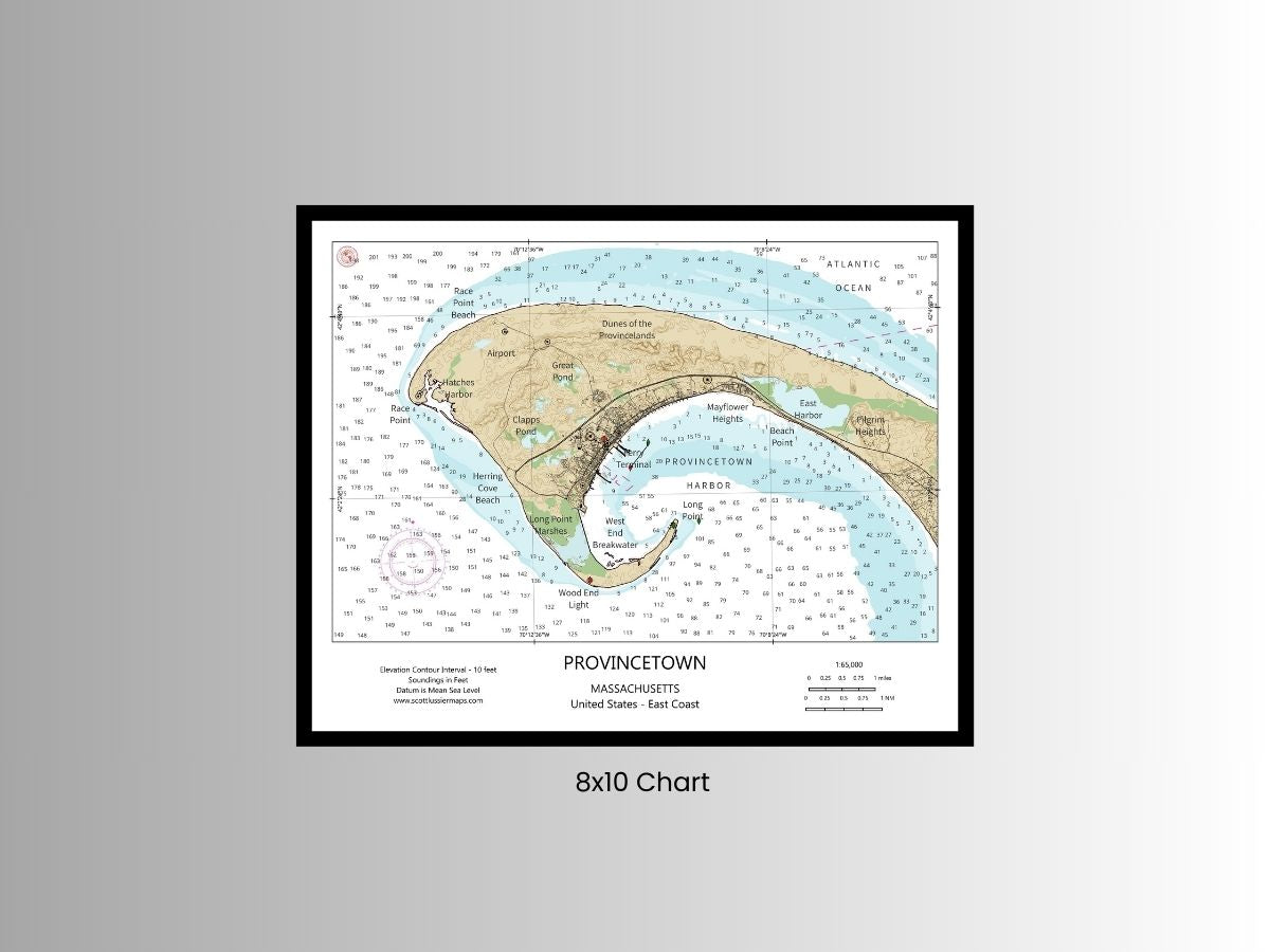 Provincetown Mass Cape Cod CHART Map Art Print 0225