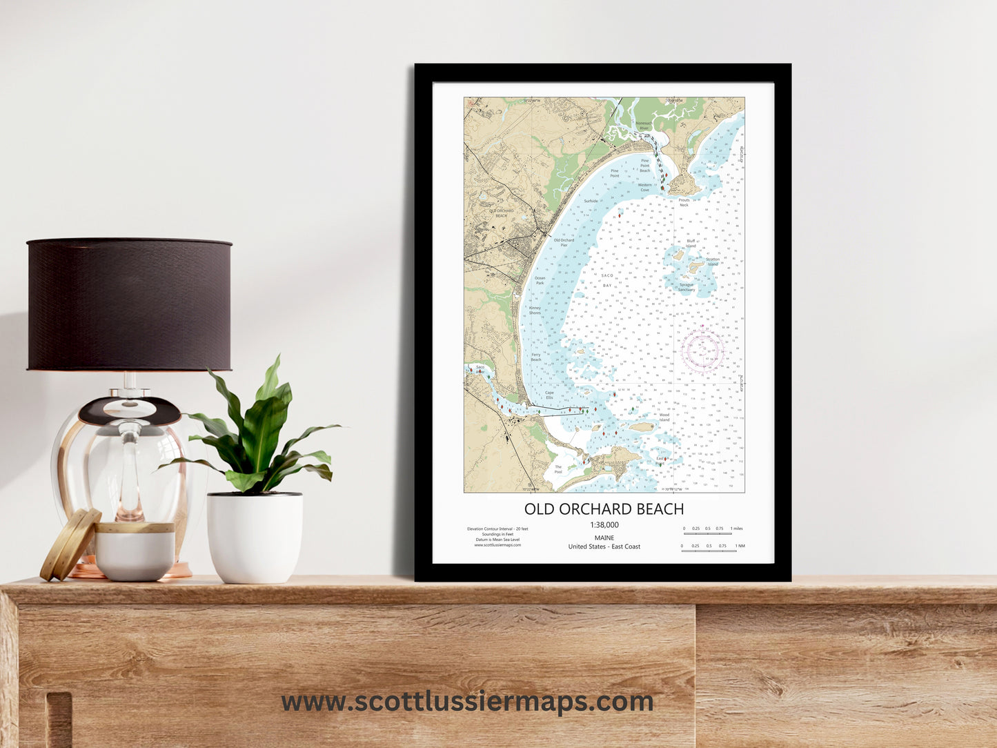 Old Orchard Beach Maine CHART Map Art Print 0225