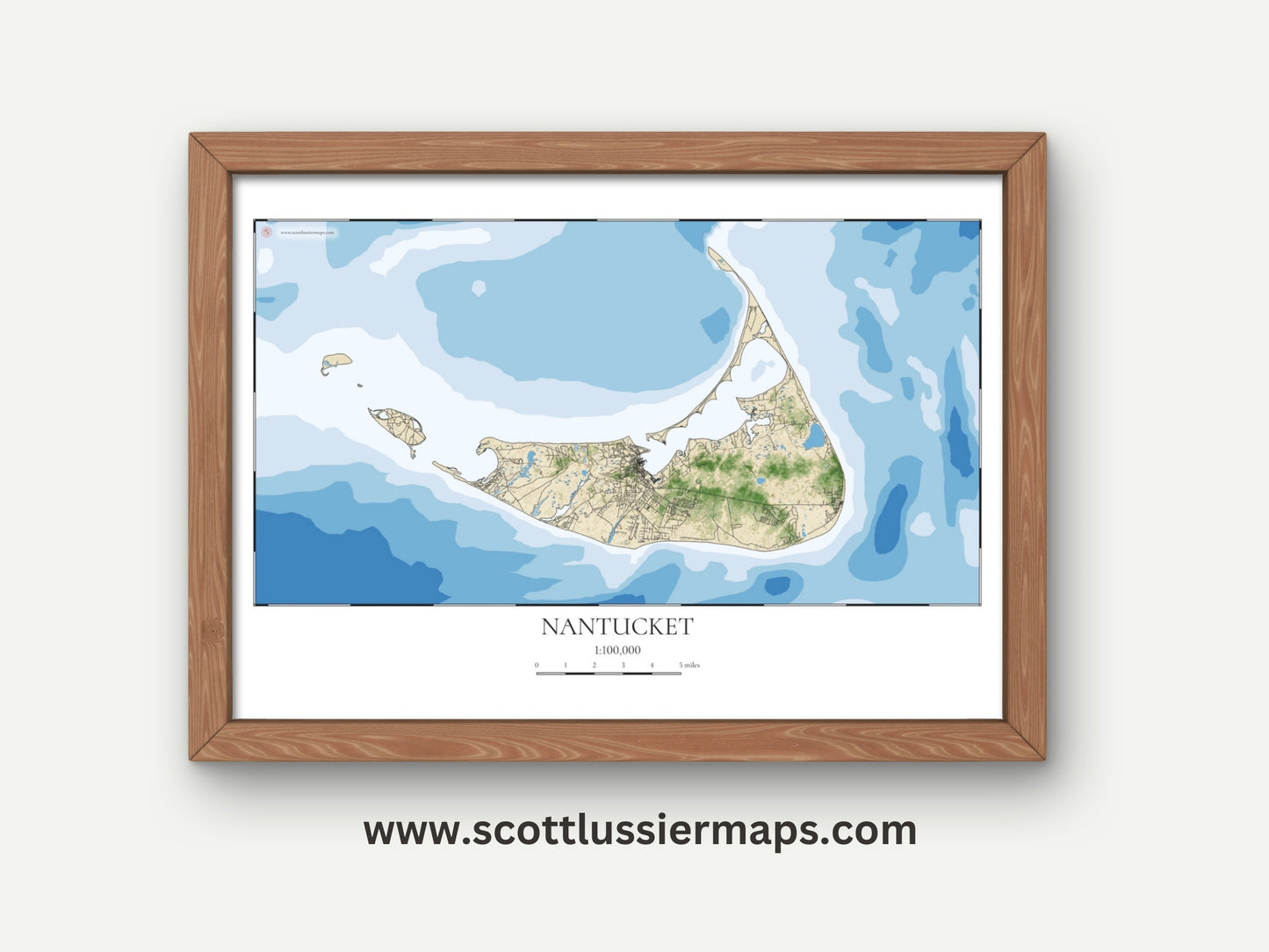 Nantucket Massachusetts Cape Cod COASTAL Map Art Print