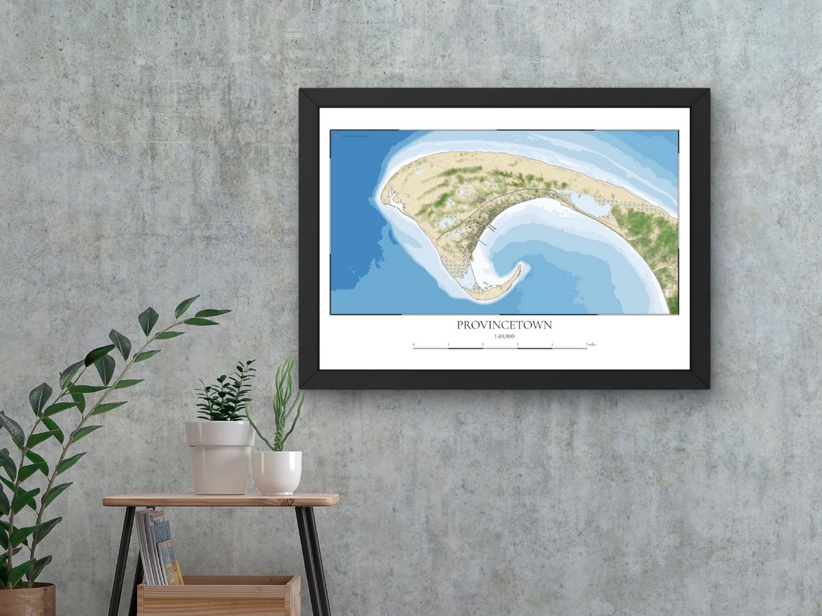 Provincetown Mass Cape Cod COASTAL Map Art Print 0225