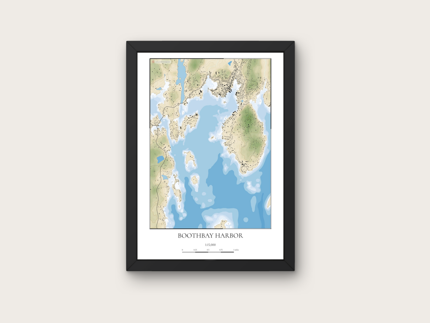 Boothbay Harbor Maine COASTAL Map Art Print 0325