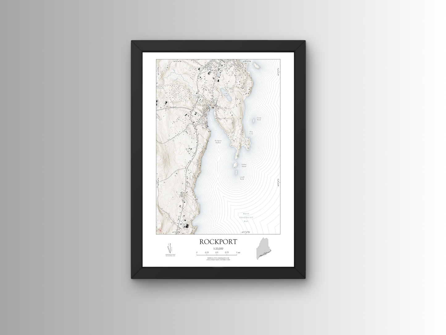 Rockport Maine NAUTICAL Map Art Print 0425
