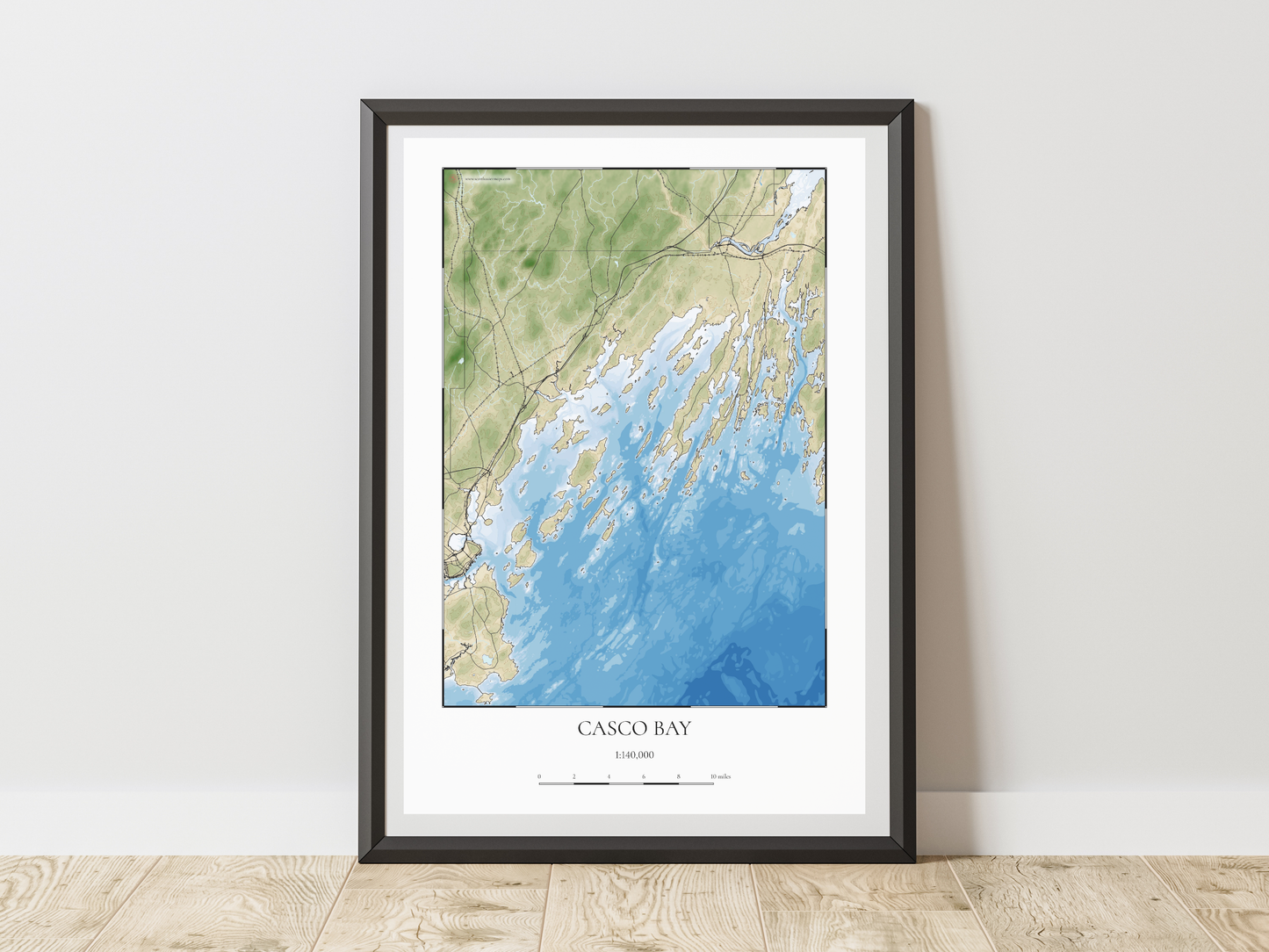 Casco Bay Maine COASTAL Map Art Print 0325