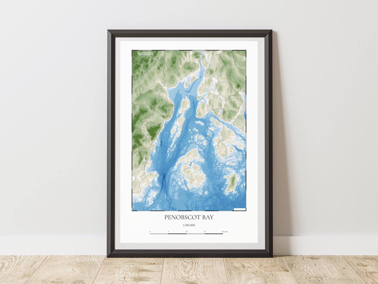 Penobscot Bay Maine COASTAL Map Art Print