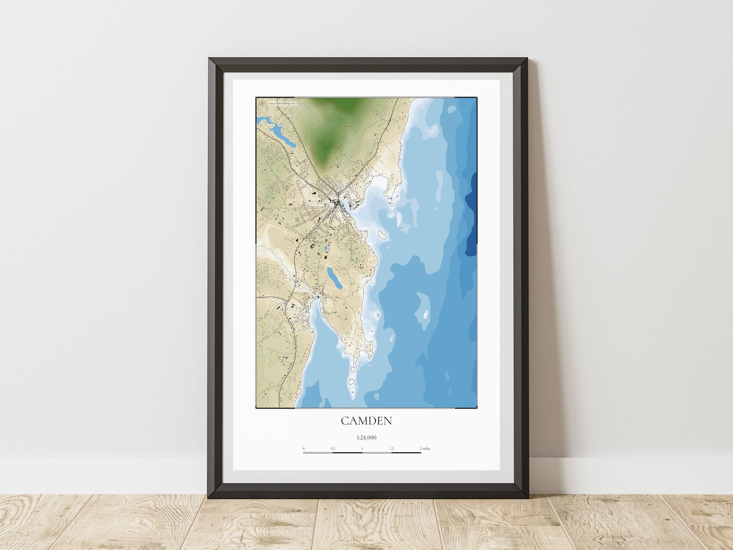 Camden Maine COASTAL Map Art Print 0225