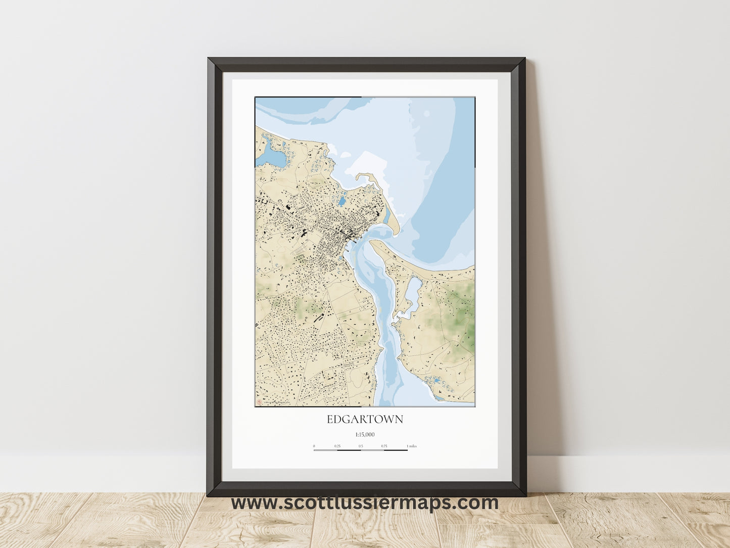 Edgartown Martha’s Vineyard Massachusetts Cape Cod COASTAL Map Art Print