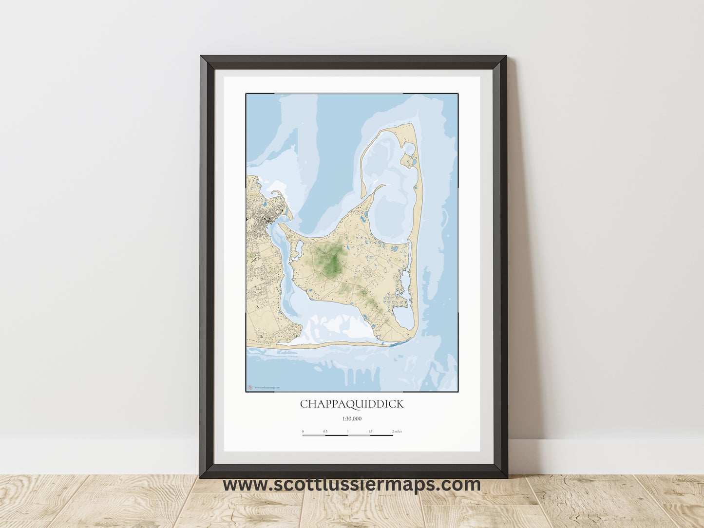 Chappaquiddick Martha’s Vineyard Massachusetts Cape Cod COASTAL Map Art Print
