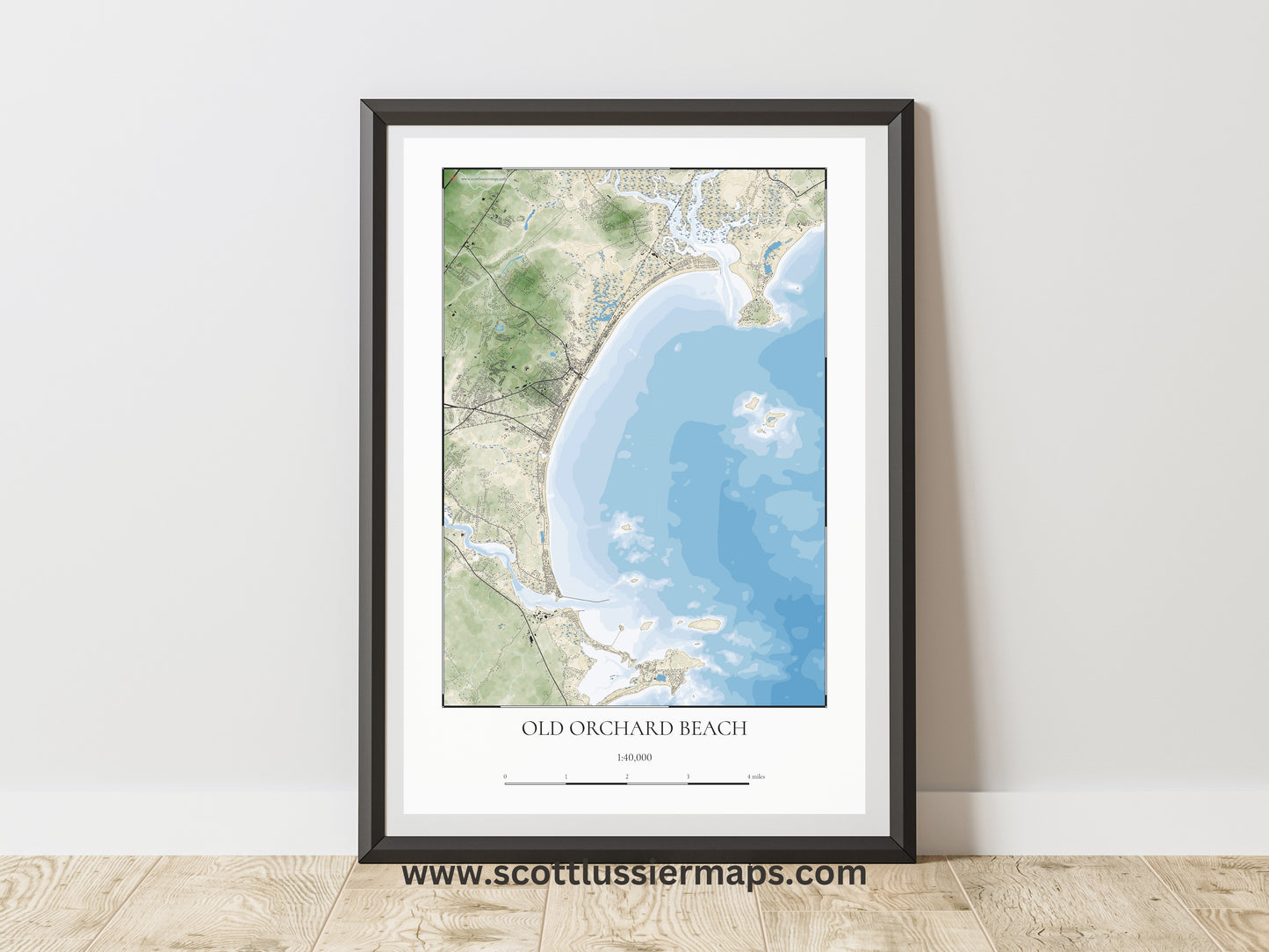 Old Orchard Beach Maine COASTAL Map Art Print 0225