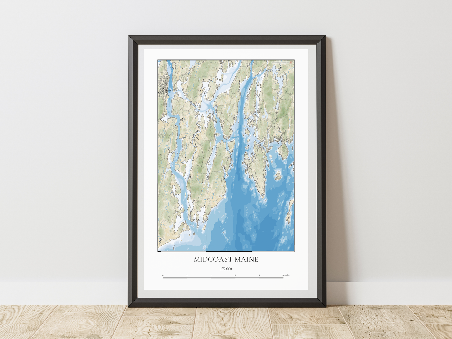 Midcoast Maine COASTAL Map Art Print 0425