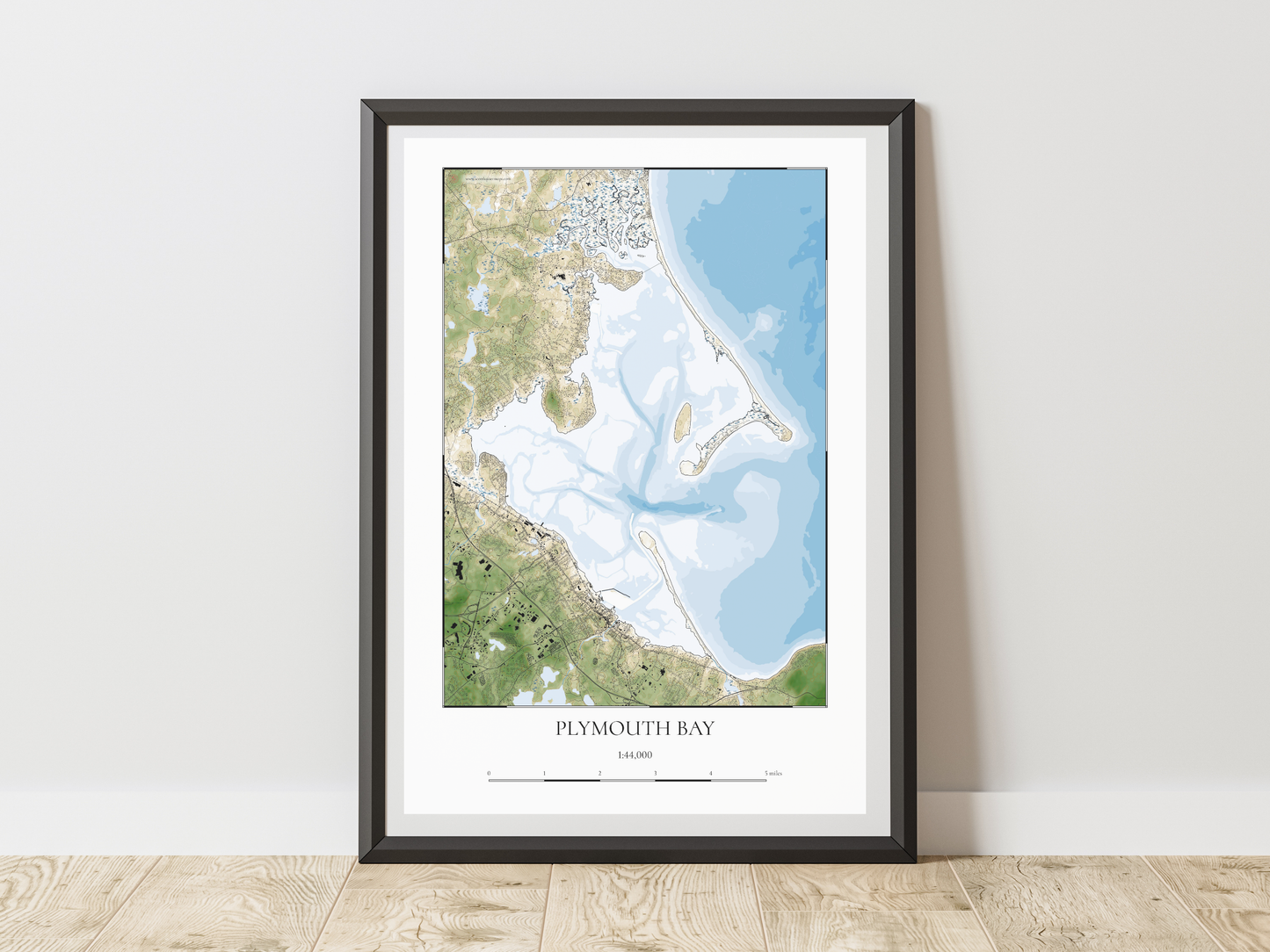 Plymouth Bay Massachusetts COASTAL Map Art Print 0325