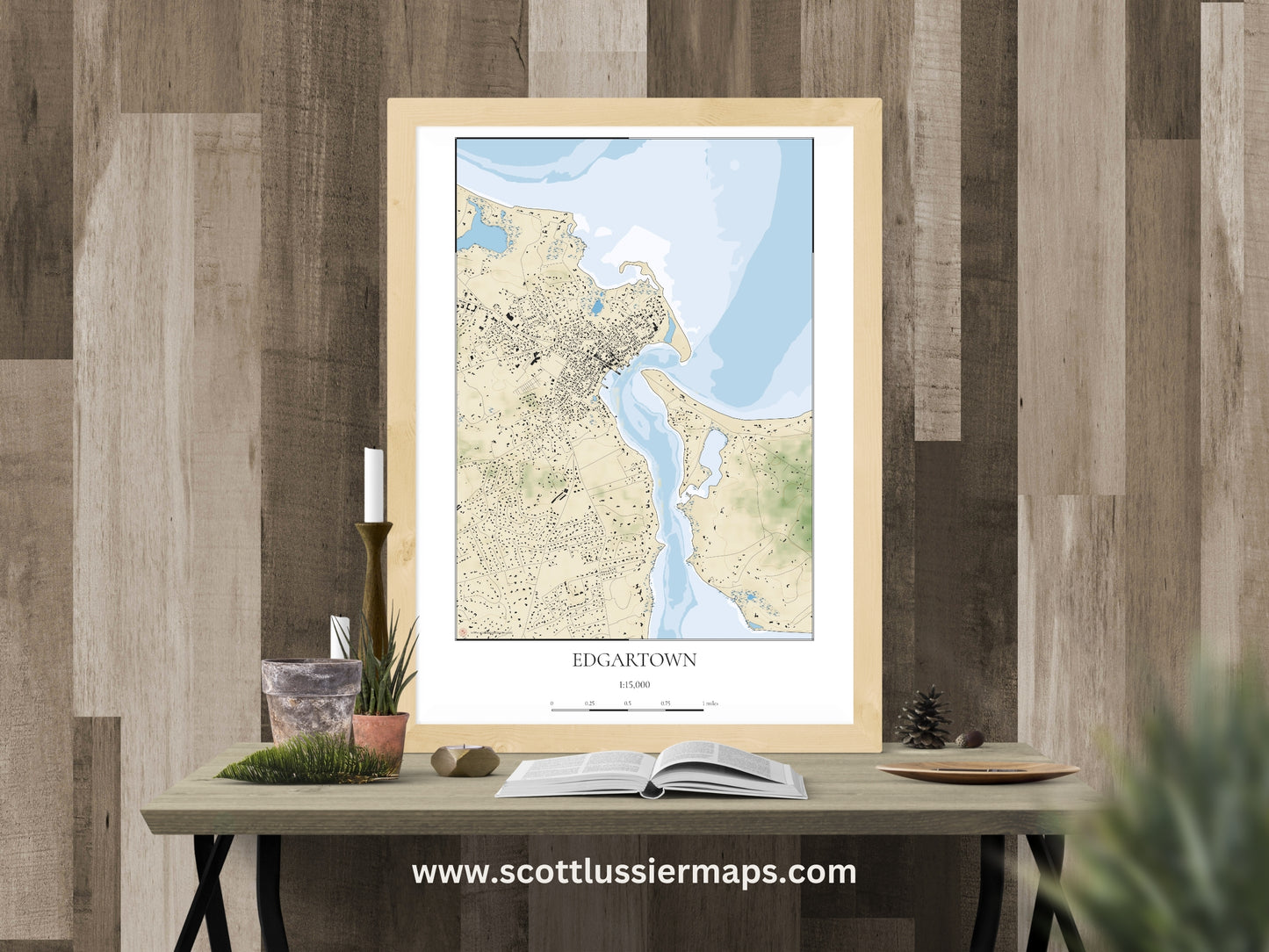 Edgartown Martha’s Vineyard Massachusetts Cape Cod COASTAL Map Art Print