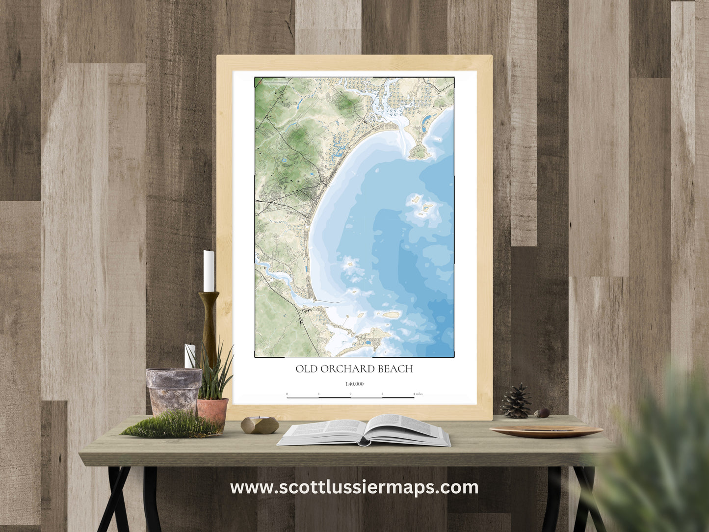 Old Orchard Beach Maine COASTAL Map Art Print 0225