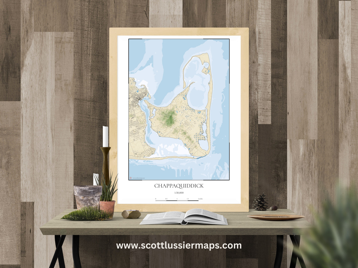 Chappaquiddick Martha’s Vineyard Massachusetts Cape Cod COASTAL Map Art Print