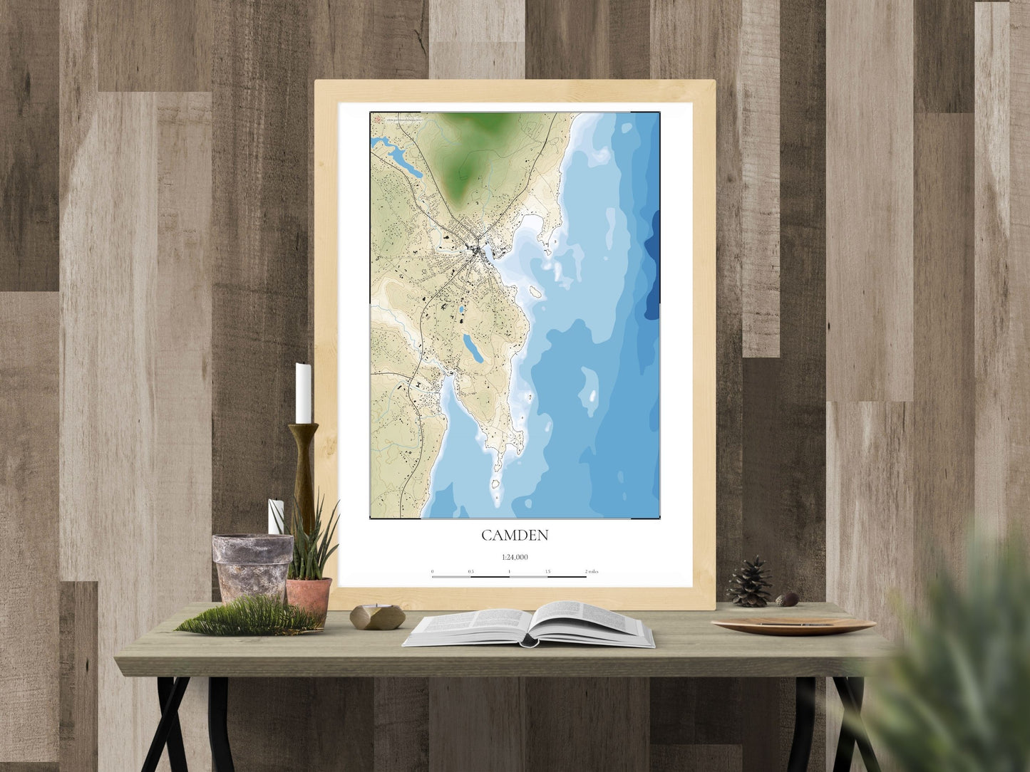 Camden Maine COASTAL Map Art Print 0225