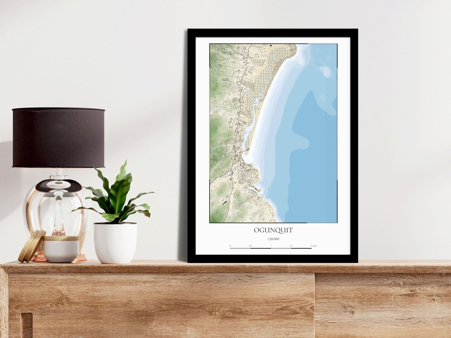 Ogunquit Maine COASTAL Map Art Print 0225
