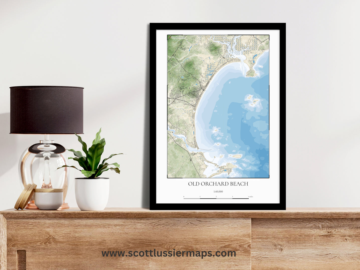 Old Orchard Beach Maine COASTAL Map Art Print 0225