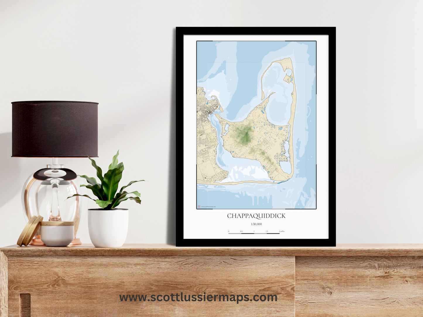 Chappaquiddick Martha’s Vineyard Massachusetts Cape Cod COASTAL Map Art Print