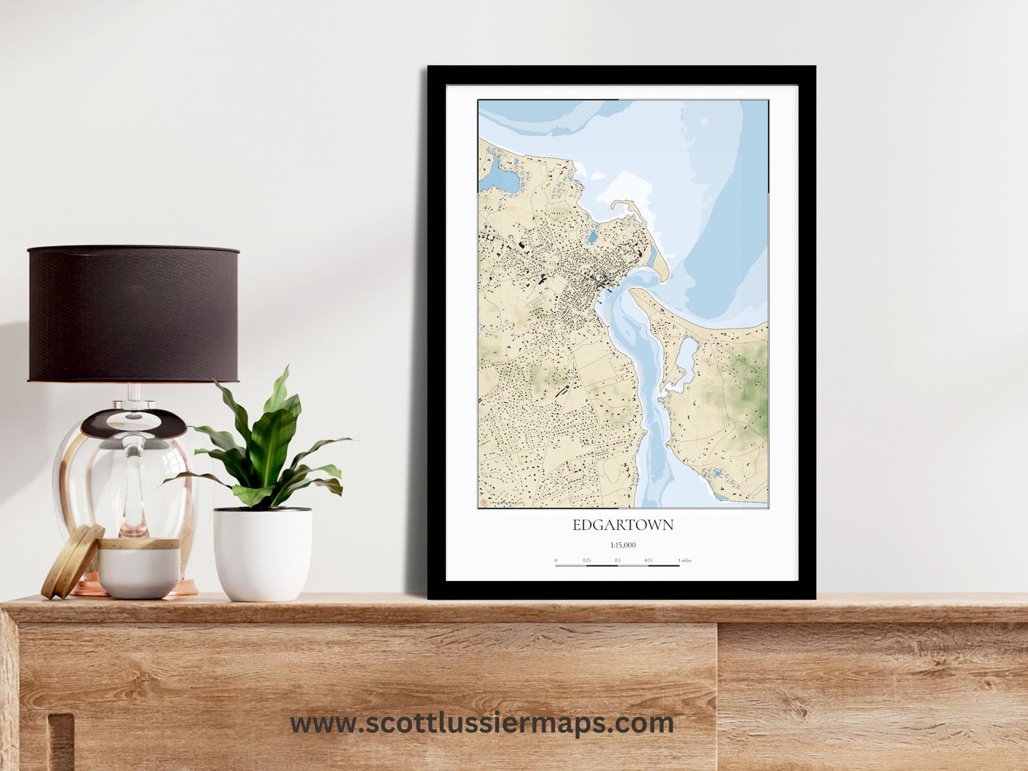 Edgartown Martha’s Vineyard Massachusetts Cape Cod COASTAL Map Art Print